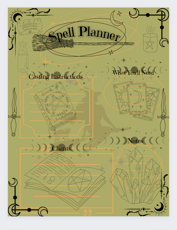 Spell Planner Digital Print