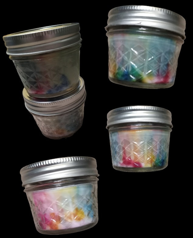 Rainbow Chakra, tye dye Capndles with Chakra healing instructions