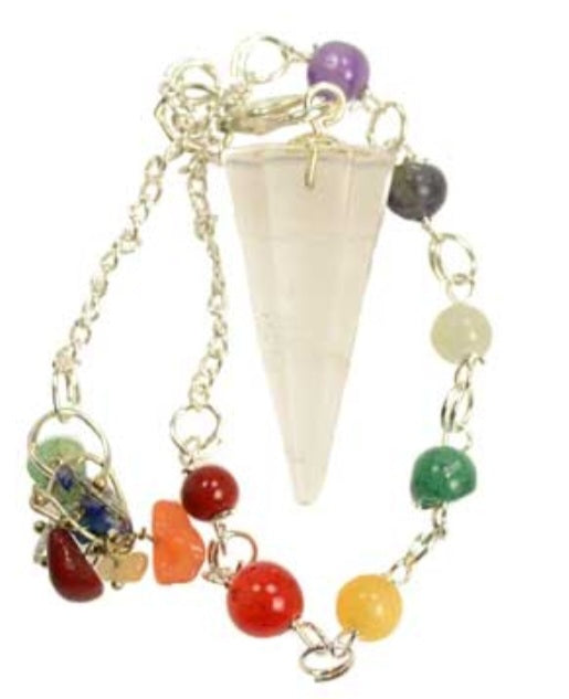 Clear Quartz 7 Chakra pendulum