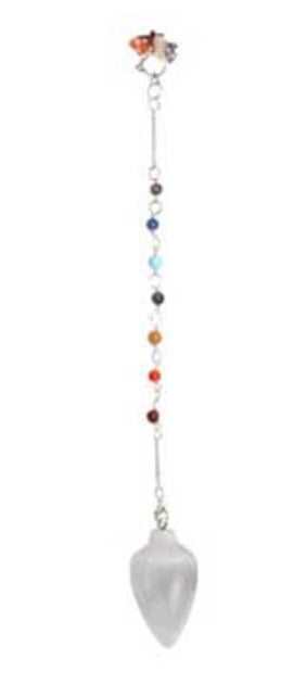 Selenite 7 Chakra pendulum