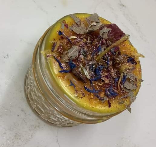 Small Jar Candle Yellow use - Burning Times Candles