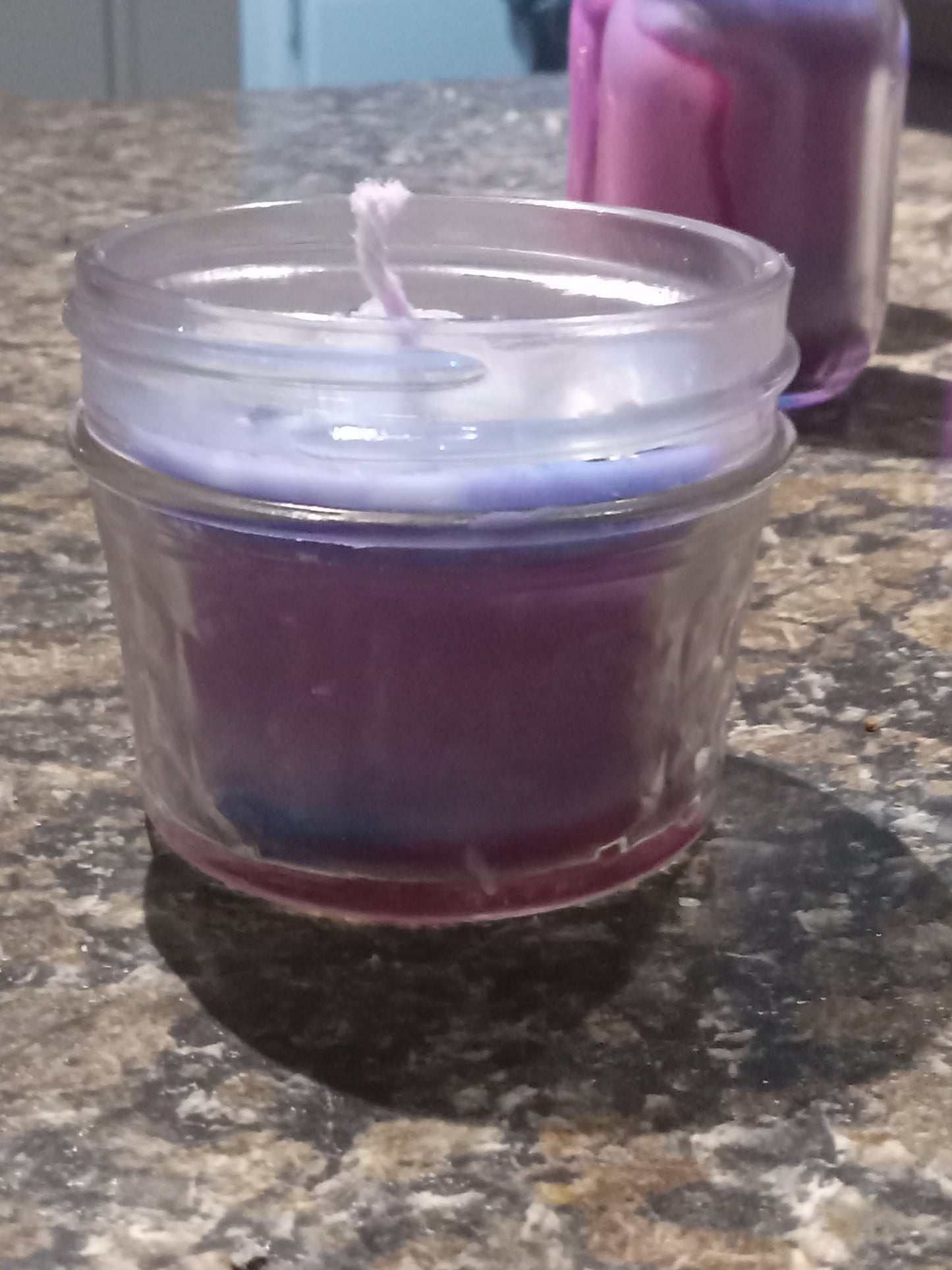 Ombre pink & blue small jar