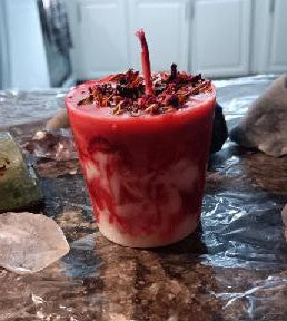 Red Marbled Votive