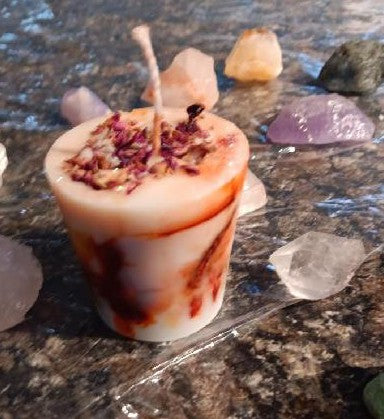 Orange Marbled Votive