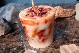 Orange Marbled Votive