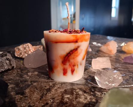 Orange Marbled Votive