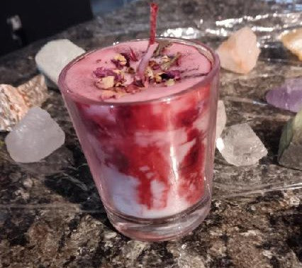 Red Marbled Glass Votive