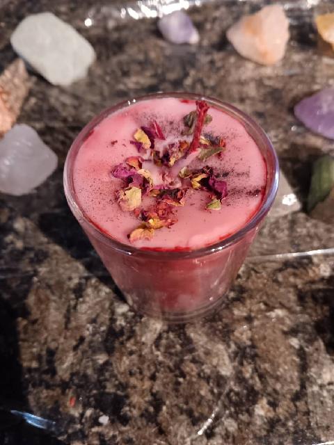 Red Marbled Glass Votive