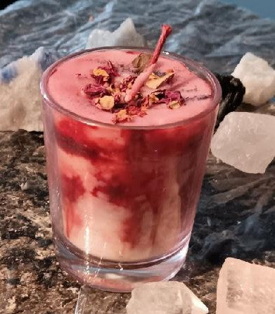 Red Marbled Glass Votive