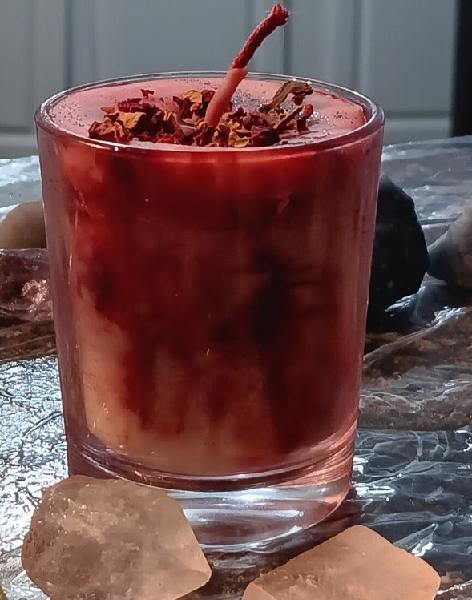 Red Marbled Glass Votive