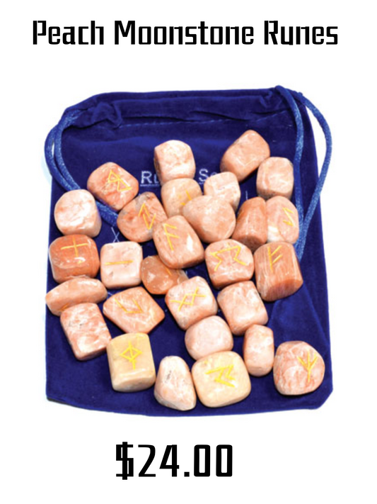 Peach Moonstone Runes Set