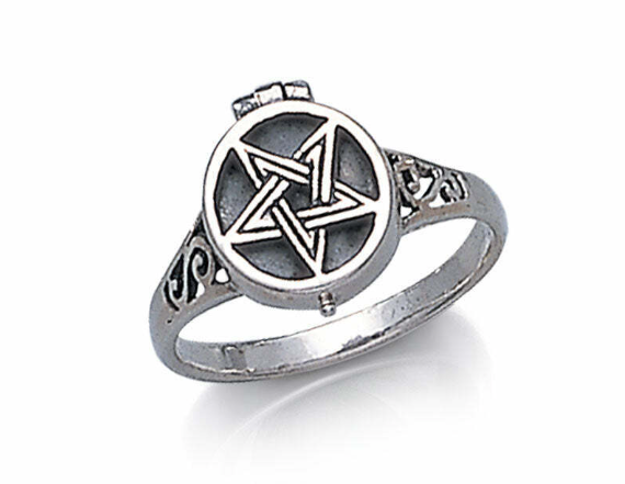 Pentagram Poison ring sterling
