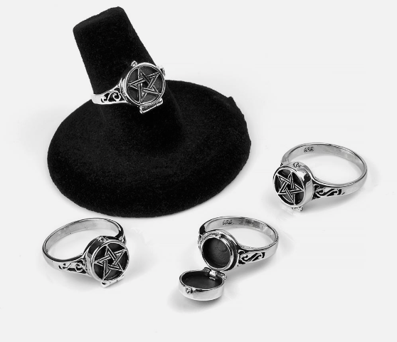 Pentagram Poison ring sterling