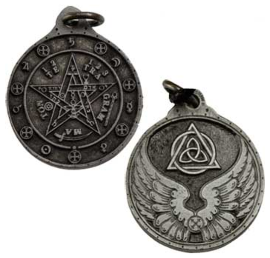 Tetagrammation talisman silver color