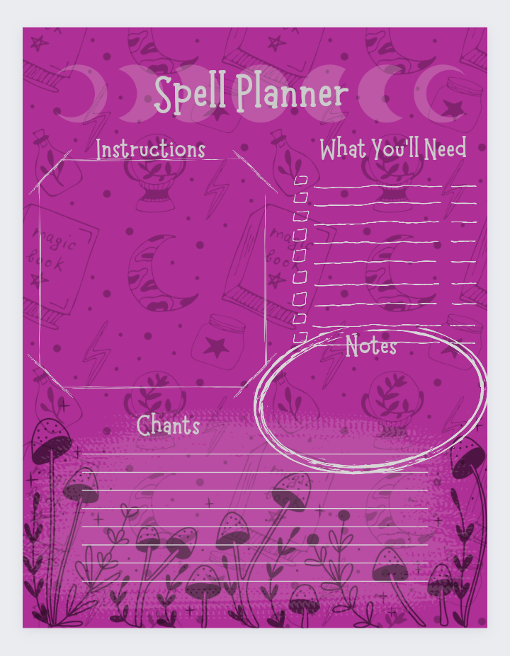 Spell Planner Digital Print
