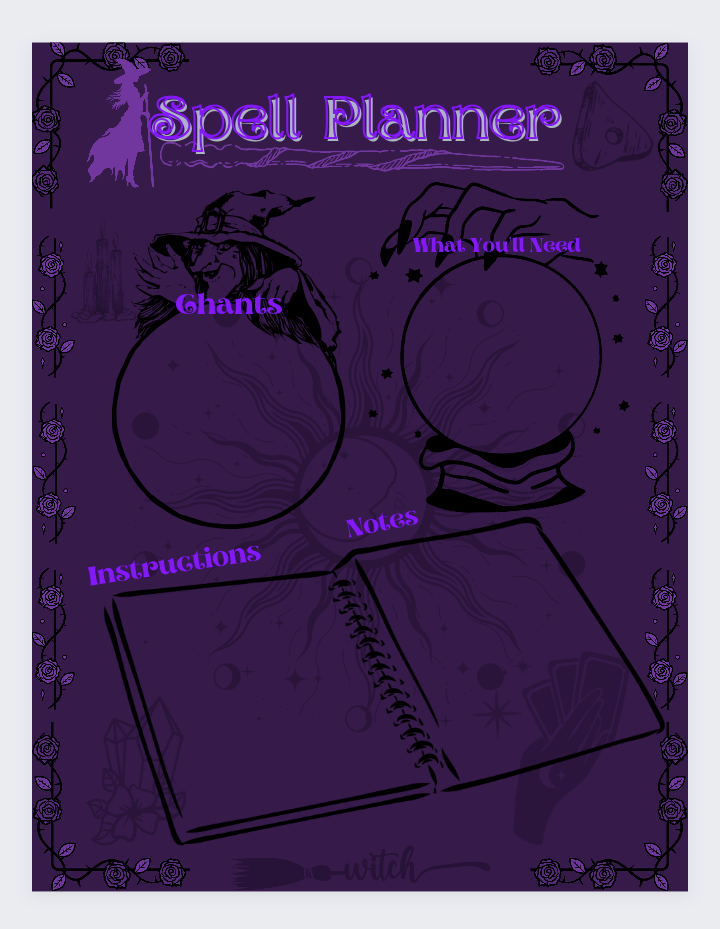 Spell Planner Digital Print