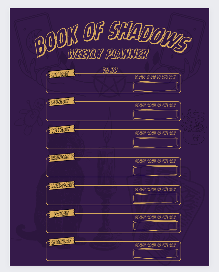 Spell Planner Digital Print