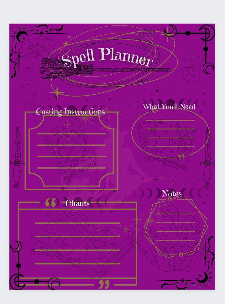 Spell Planner Digital Print