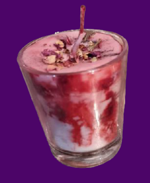 Red Marbled Glass Votive