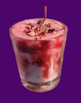 Red Marbled Glass Votive
