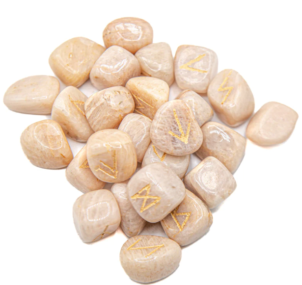 Peach Moonstone Runes Set