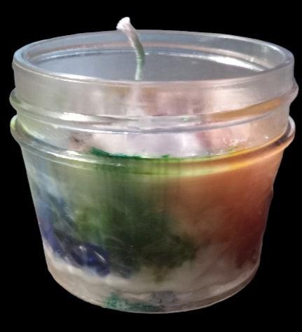 Rainbow Chakra, tye dye Capndles with Chakra healing instructions