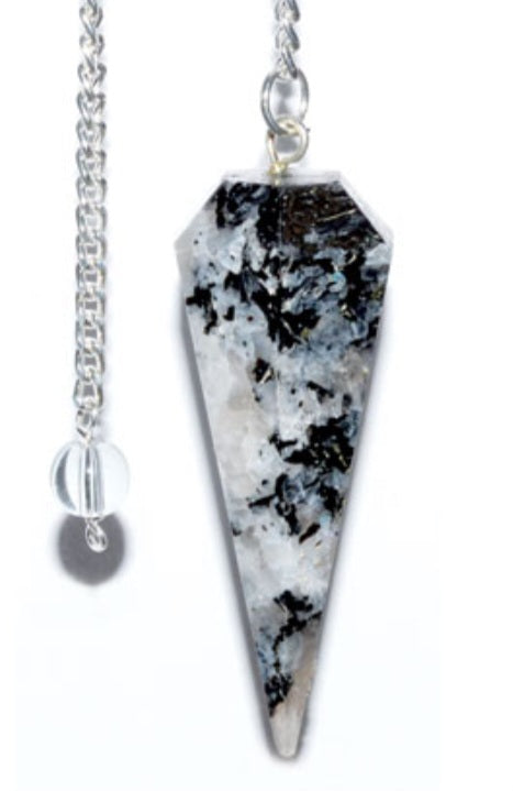 6-sided Rainbow Moonstone pendulum