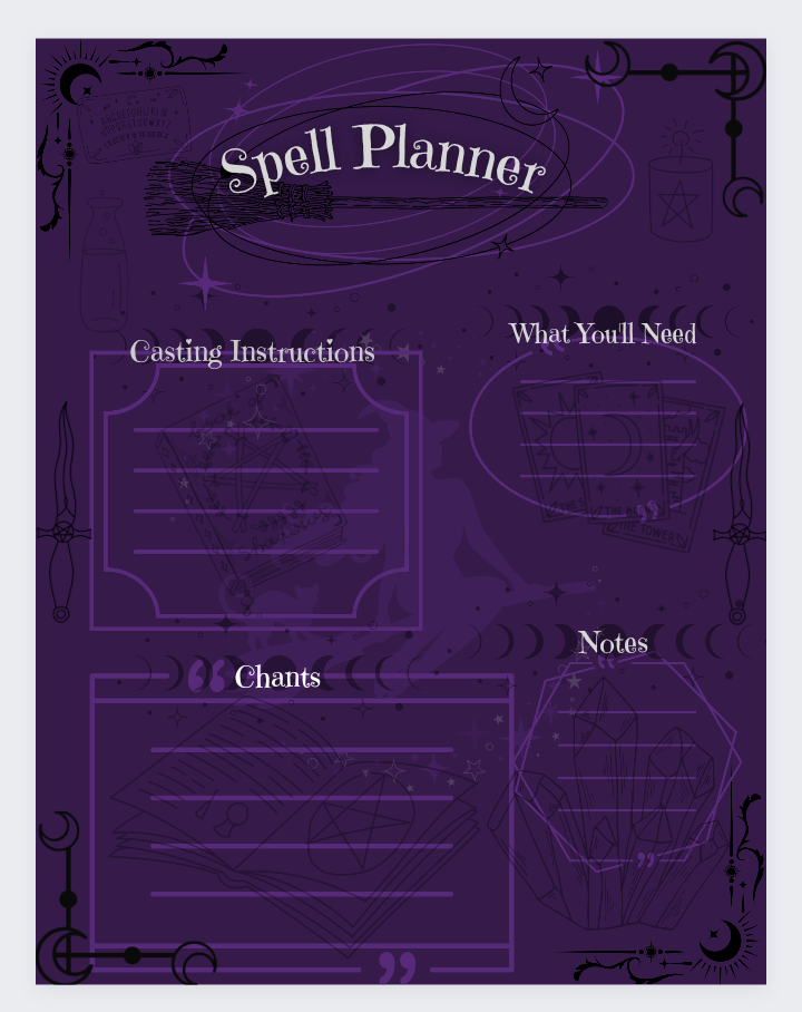 Spell Planner Digital Print