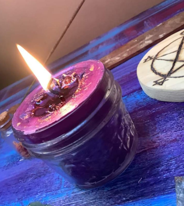 Small jar candle purple - Burning Times Candles