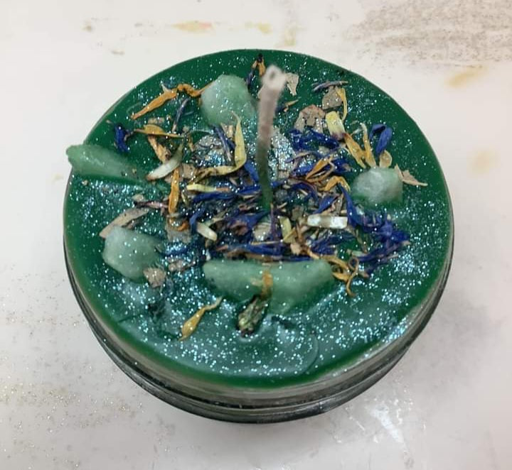 Small Jar Candle Green - Burning Times Candles