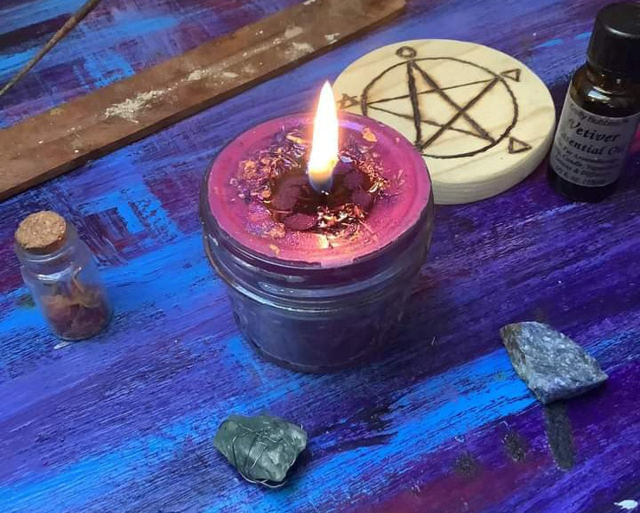Small jar candle purple - Burning Times Candles