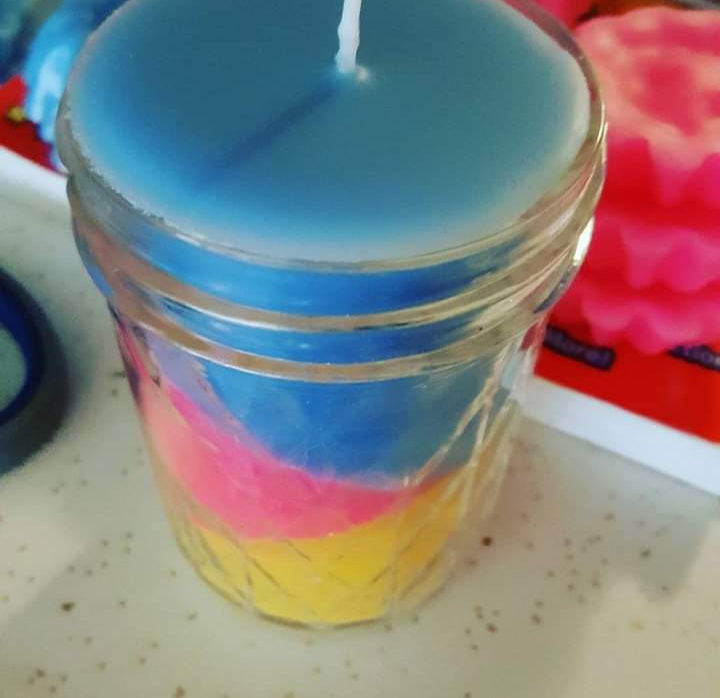 Large Jar Candle triple slanted layers - Burning Times Candles