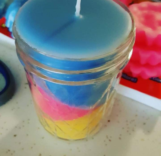 Large Jar Candle triple slanted layers - Burning Times Candles
